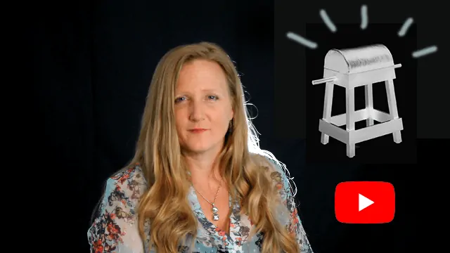 Leah Benson with a Bioenergetic Breathing Stool and YouTube icon
