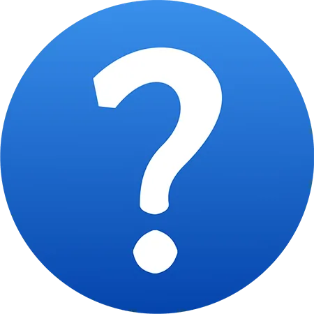 Big white question mark on blue background