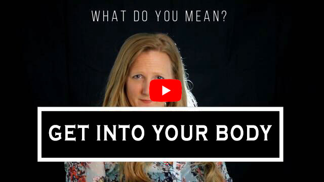 What do you mean? Get into your body. Photo of Leah Benson. YouTube logo