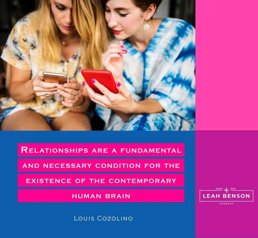 "Relationships are a fundamental and necessary condition for the existence of the contemporary human brain" Louis Cozolino