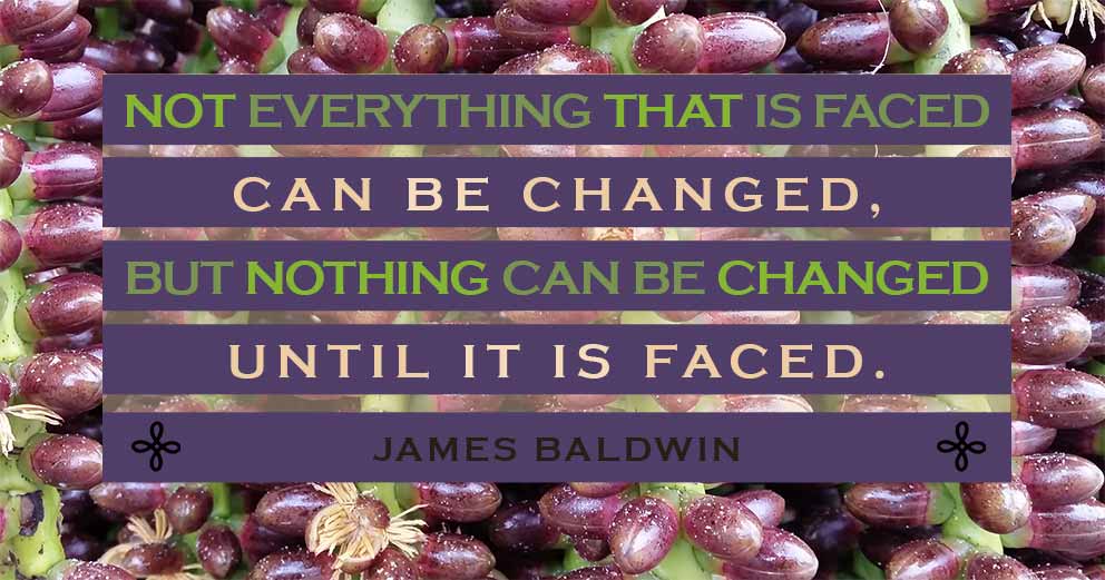 To Be Happy - "Not everything that is faced can be changed, but nothing can be changed until it is faced." James Baldwin