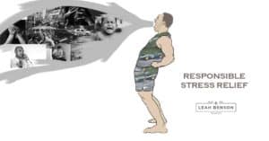 Responsible Stress Relief - Illustration of man doing bioenergetic exercise