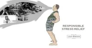 Responsible Stress Relief - Illustration of man doing bioenergetic exercise