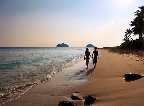 young couple on the beach