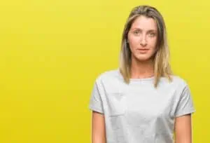 photo of woman on yellow background