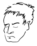 CARTOON OF FACE WITH EYES CLOSED