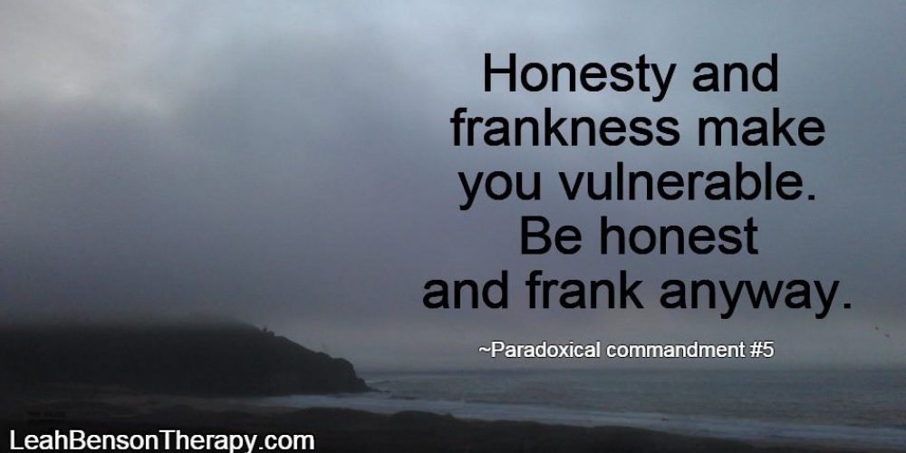 LeahBensonTherapy.com Blog Post honesty and frankness