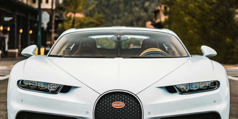 photo of a white Bugatti